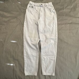 Vintage Lee Jeans Womens 14 Long Light Wash High Rise Tapered Leg Denim USA 90s